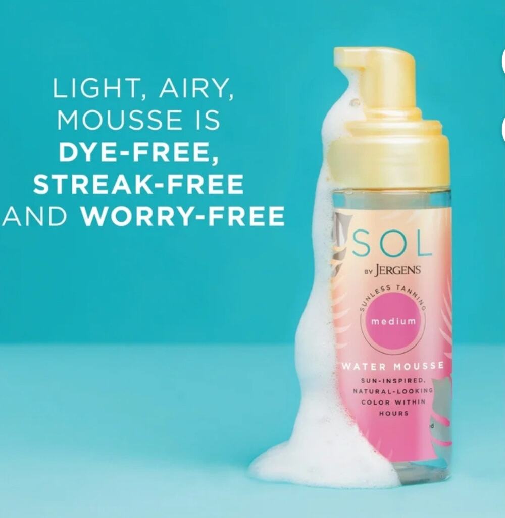 SOL by Jergens water Mousse Sun inspired natural looking color within Hours NEW
